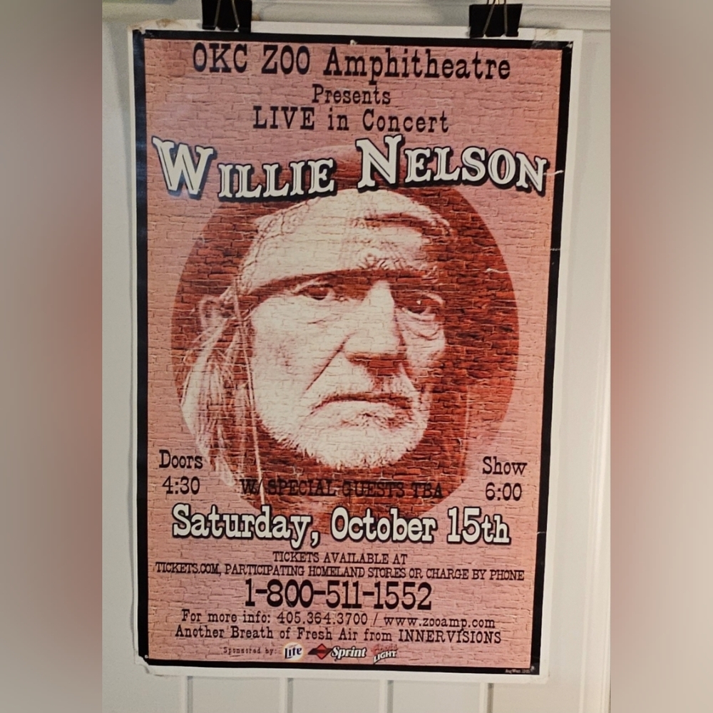 [Willie Nelson] Vintage 2005 Concert Poster @ Zoo Amphitheater OKC